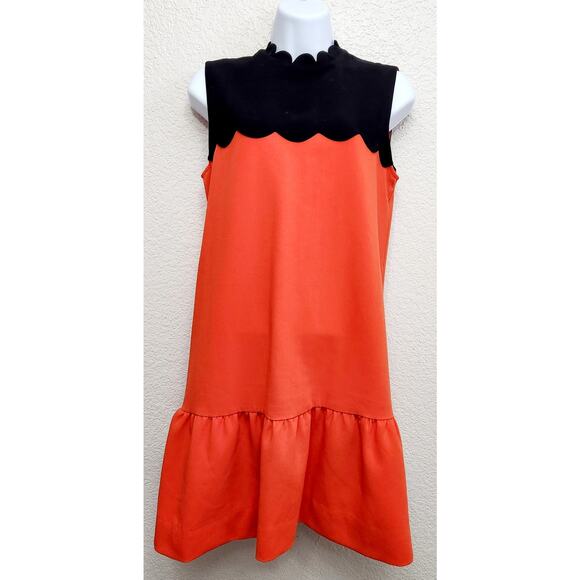 Victoria Beckham For Target Red Black Sleeveless Shift Dress Small Mock Neck - Picture 1 of 5